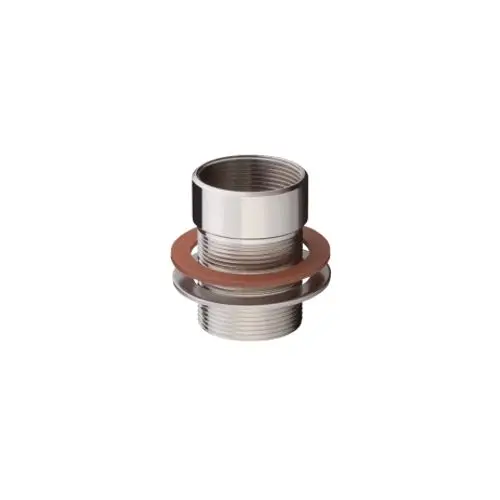 Schaftverlängerung mit Gewinde und Dichtungen, geeignet für Spültischmischer von Hansgrohe. Metallische Oberfläche und gängige Form für stabile Verbindungen.